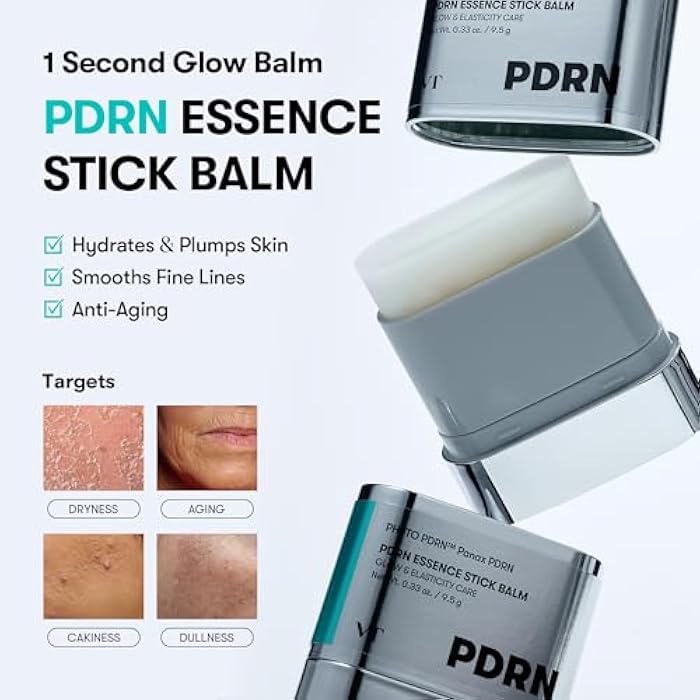 VT COSMETICS PDRN Essence Stick Balm, PDRN Collagen Multi Wrinkle Stick, All-in-One Eye & Neck Treatment, Glow Makeup Base & Face Treatment Balm, Plumping, Fine Lines (0.33 oz.), Valentine Days Gifts - Image 2